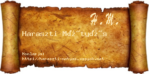 Haraszti Mátyás névjegykártya