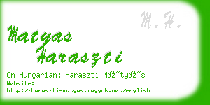 matyas haraszti business card